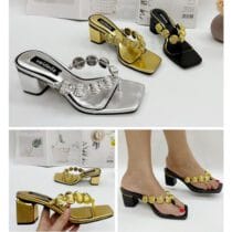 Mules à talons carré pour femmes - Pointures 37 à 41