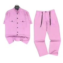 Ensemble chemise pantalon homme - 02 pièces - Rose Clair