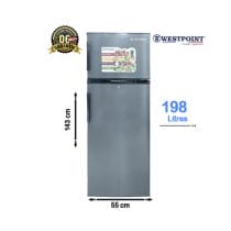 Réfrigérateur double battants Westpoint 198L - Vue de face, design élégant et moderne