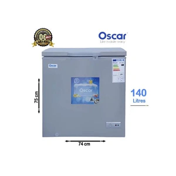 Congélateur coffre Oscar 140L - Vue de face, design robuste et professionnel