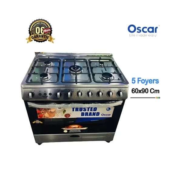 Cuisinière à gaz OSCAR Luxe 5 Foyers 60x90 avec grand four