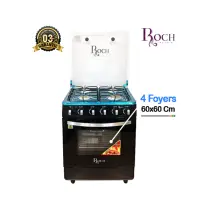 Cuisinière à gaz ROCH 4 Foyers 60x60 RGC-60G4G(B) - Vue d'ensemble