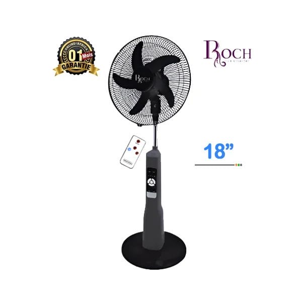 Ventilateur rechargeable Roch 18 pouces RSF-918R-B avec télécommande