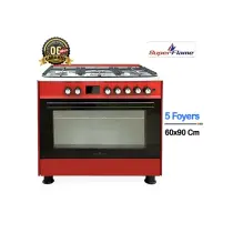 Cuisinière SuperFlame 5 foyers 60x90 SFKI9502GBX Bordeau, vue de face