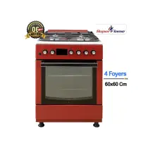 Cuisinière Superflame Premium 60x60 Full Option SFKI-6402GBZX bordeaux, vue de face