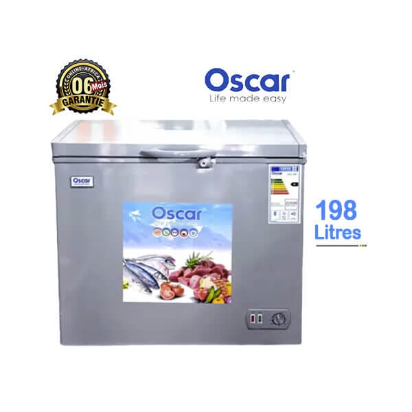 Congélateur Coffre Oscar 198L Vue de face, design compact et spacieux