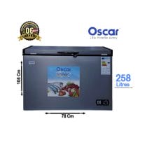 Congélateur Coffre Oscar 258L Vue de face, design compact et spacieux