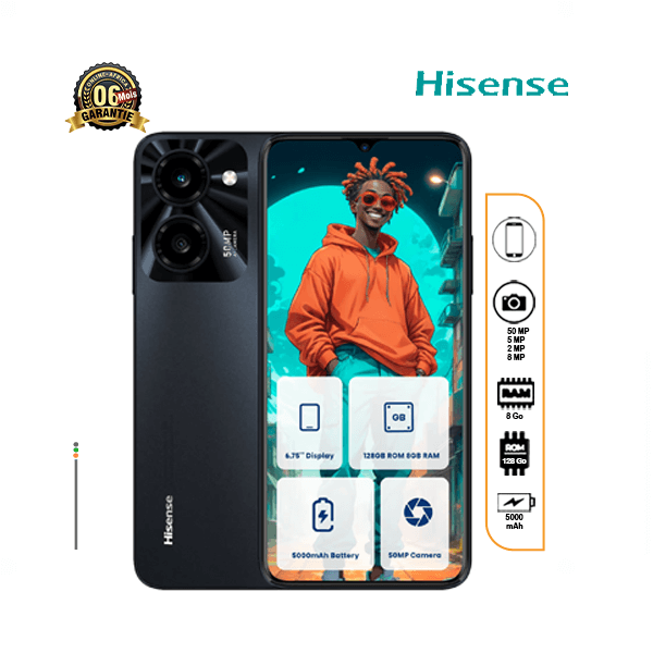 Le design du téléphone Hisense E70 pro