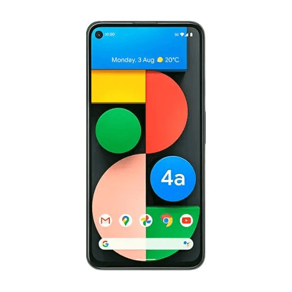 Le google pixel 4a en vue de face