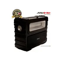 Haut-parleur solaire MEWE MWAUD-BTS02Y Bluetooth noir avec panneau LED frontal, torche latérale et grille de haut-parleur, idéal pour l'extérieur