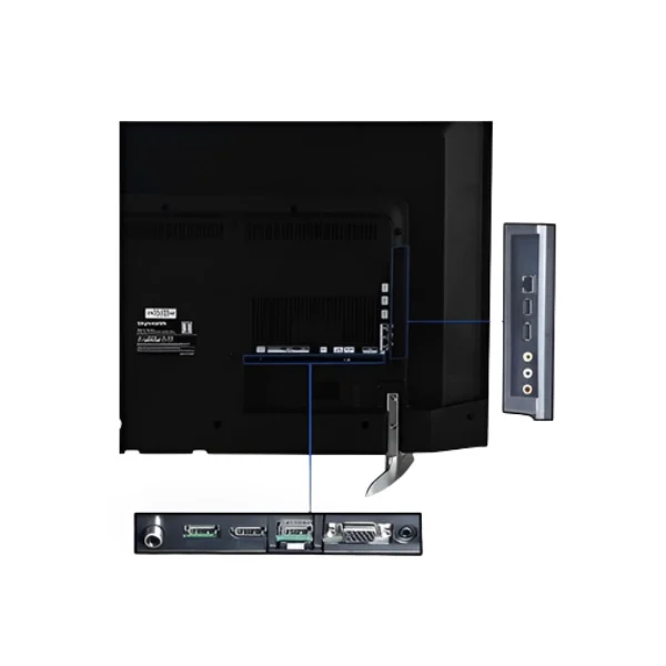 Vue des ports de connexion de la TV Skyworth 43 pouces