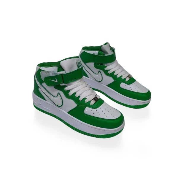 Baskets Nike Air force 1 montantes de couleur verte, Pointure 25 à 37
