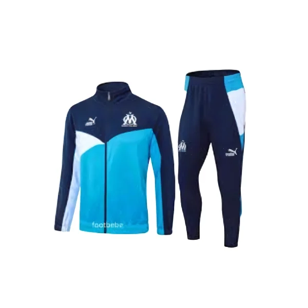 Veste de survêtement Olympique de Marseille homme bleue et blanche avec logo de l'OM